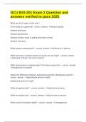 GCU BIO-201 Exam 2 Question and answers verified to pass 2025