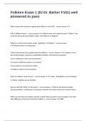 Folklore Exam 1 &lpar;IU Dr&period; Barker F101&rpar; well answered to pass