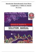 Solutions Manual Biomolecular Thermodynamics From Theory to Application Foundations of Biochemistry and Biophysics 1st Edition Barrick All 1-13 Chapters Covered Newest Instant Download