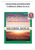 SOLUTIONS MANUAL Calculus Single and Multivariable&period; 7th Edition Hughes Hallett&comma; McCallum&comma; Gleason&comma; &lpar;All Chapters 1 to 21&rpar;