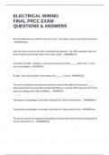 ELECTRICAL WIRING FINAL PRCC EXAM QUESTIONS & ANSWERS