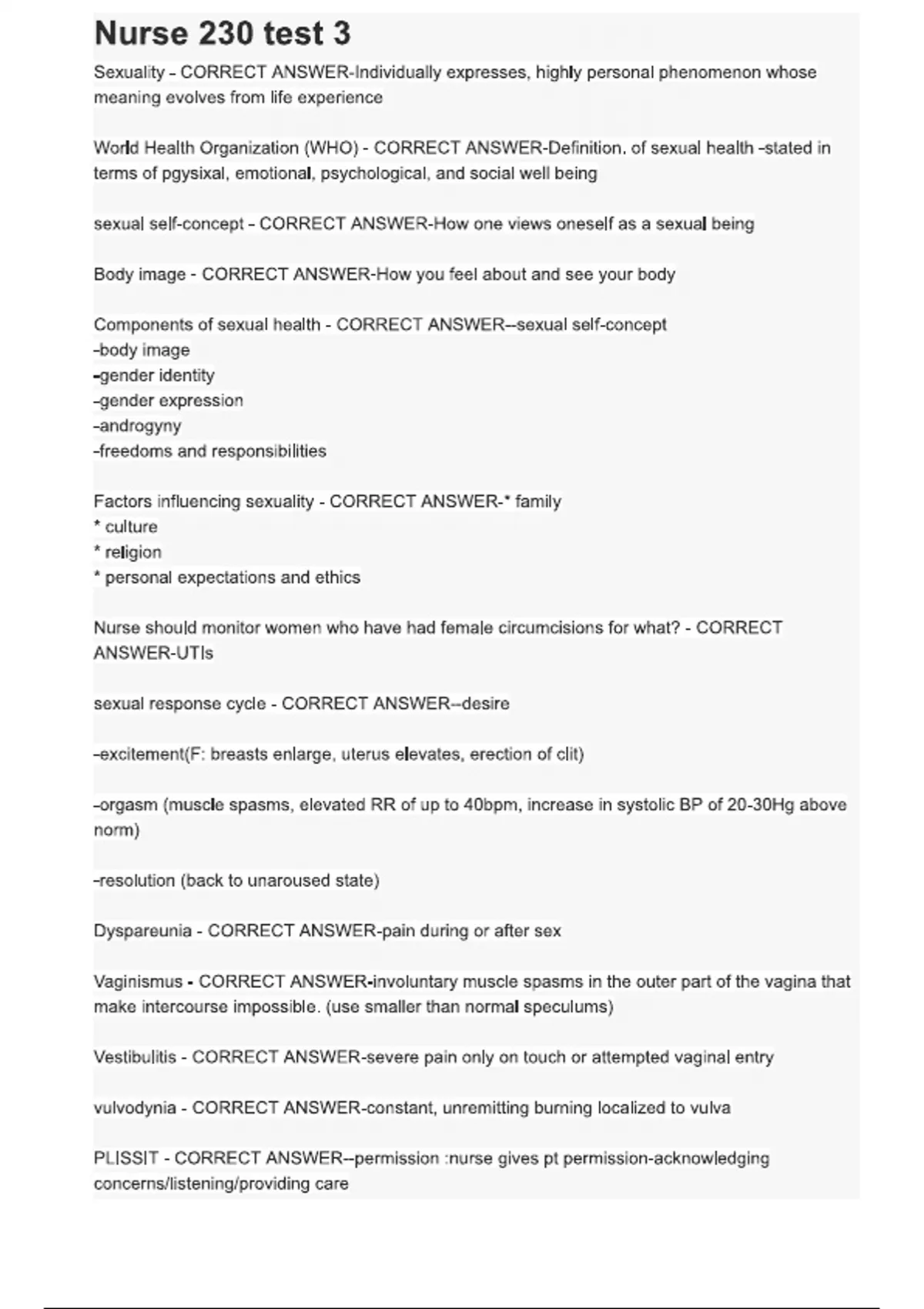 Nurse 230 test 3 (Latest 2025 / 2026): Questions and Verified Answers ...