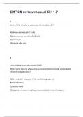 BMTCN review manual CH 1-7 &lpar;Latest 2025 &sol; 2026&rpar;&colon; Questions and Verified Answers with Rationales &vert; 100&percnt; Correct &vert; Grade A&plus;&period;