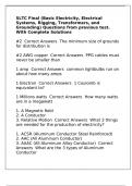 SLTC Final &lpar;Basic Electricity&comma; Electrical Systems&comma; Rigging&comma; Transformers&comma; and Grounding&rpar; Questions from previous test&period; With Complete Solutions