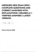 MEDSURG HESI EXAM 2025 &vert; COMPLETE QUESTIONS AND CORRECT ANSWERS WITH EXPLANATIONS &vert; GRADED A&plus; &vert; VERIFIED ANSWERS &vert; LATEST VERSION