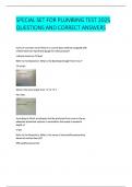 SPECIAL SET FOR PLUMBING TEST QUESTIONS WITH CORRECT ANSWERS 2025 SUCCESS ASSURED&period;