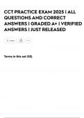 CCT PRACTICE EXAM 2025 &vert; ALL QUESTIONS AND CORRECT ANSWERS &vert; GRADED A&plus; &vert; VERIFIED ANSWERS &vert; JUST RELEASED