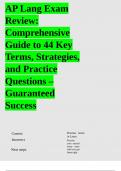 AP Lang Exam Review&colon; Comprehensive Guide to 44 Key Terms&comma; Strategies&comma; and Practice Questions &ndash; Guaranteed Success