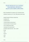 Florida Chiropractic Laws and Rules Exam Questions with Correct  Answers Latest Update &lpar;2025&sol;2026&rpar; 