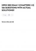 HPEX 300 EXAM 1 &lpar;CHAPTERS 1-3&rpar; 126 QUESTIONS WITH ACTUAL SOLUTIONS&excl;&excl;