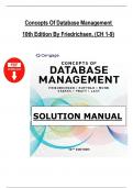 Concepts of Database Management &ndash; Solution Manual &lpar;Ch&period; 1&ndash;9&rpar; &vert; 10th Edition Friedrichsen &vert; Complete Answer Guide for Exercises and Case Studies