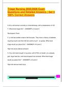 Triage Nursing 2025&sol;2026 Exam  Questions and Detailed Answers &vert; Get it  100&percnt; Correct Answers