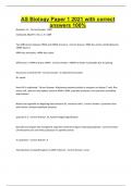 AS Biology Paper 1 2021 with correct answers 100&percnt;