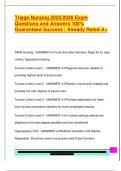 TRIAGE NURSING EXAM PACKAGE DEAL QUESTIONS AND VERIFIED DETAILED ANSWERS &vert; 100&percnt; GUARANTEED PASS &vert; ALREADY GRADED A&plus;