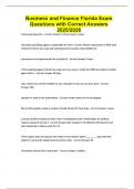 Business and Finance Florida Exam Questions with Correct Answers 2025&sol;2026