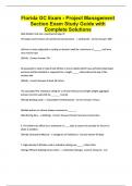 Florida GC Exam - Project Management Section Exam Study Guide with Complete Solutions