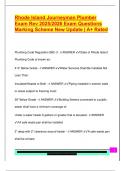 Rhode Island Journeyman Plumber  Exam Rev 2025&sol;2026 Exam Questions  Marking Scheme New Update &vert; A&plus; Rated