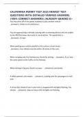CALIFORNIA PERMIT TEST 2025 NEWEST TEST QUESTIONS WITH DETAILED VERIFIED ANSWERS &lpar;100&percnt; CORRECT ANSWERS&rpar; &sol;ALREADY GRADED A&plus;