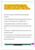 The Trade Desk EDGE&colon; Marketing  Foundations Exam 2025&sol;2026 Exam  Questions and Answers &vert; 100&percnt; Solved