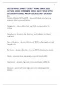 GESTATIONAL DIABETES TEST FINAL EXAM 2025 ACTUAL EXAM COMPLETE EXAM QUESTIONS WITH DETAILED VERIFIED ANSWERS &sol;ALREADY GRADED A&plus;