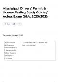 Mississippi Drivers' Permit & License Testing Study Guide &sol; Actual Exam Q&A&comma; 2025&sol;2026&period;
