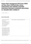 Qualys Patch Management &lpar;PM&rpar; Exam &lpar;2025&rpar; ACTUAL EXAM &lpar;TESTING REAL EXAM QUESTIONS&rpar; AND VERIFIED ANSWERS &lpar;MULTIPLE CHOICES&rpar; &vert;COMPLETE SOLUTIONS &vert;A&plus; GRADED &vert;100&percnt; CORRECT&excl;&excl;