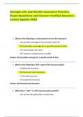 Georgia Life and Health Insurance Practice  Exam Questions and Correct Verified Answers &vert;  Latest Update 2025