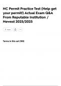NC Permit Practice Test &lpar;Help get your permit&excl;&rpar; Actual Exam Q&A From Reputable Institution &sol; Newest 2025&sol;2025