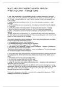 NU473 HESI PSYCHIATRIC&sol;MENTAL HEALTH PRACTICE EXAM - 75 QUESTIONS