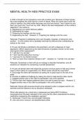 MENTAL HEALTH HESI PRACTICE EXAM