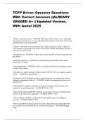 TCFP Driver&sol; Operator Questions With Correct Answers &vert;&vert;ALREADY GRADED A&plus; &vert;&vert; Updated Version&comma; With Aerial 2025