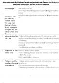 Hospice and Palliative Care Comprehensive Exam 2025&sol;2026 &ndash; Verified Questions with Correct Answers