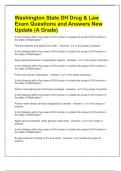 Washington State DH Drug & Law Exam Questions and Answers New Update &lpar;A Grade&rpar;