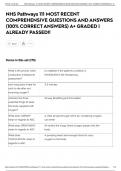 NHS Pathways 111 MOST RECENT COMPREHENSIVE QUESTIONS AND ANSWERS &lpar;100&percnt; CORRECT ANSWERS&rpar; A&plus; GRADED &vert; ALREADY PASSED&excl;&excl;