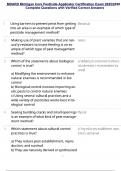 MDARD Michigan Core Pesticide Applicator Certification Exam 2025&sol;2026 &ndash; Complete Questions with Verified Correct Answers