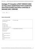 Michigan 7F Mosquito LATEST VERSION 2025 ACTUAL EXAM QUESTIONS WITH COMPLETE SOLUTION GUIDE&rpar; &lpar;MULTIPLE CHOICES&rpar; A&plus; GRADED 100&percnt; VERIFIED