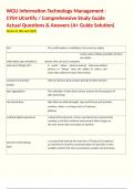 WGU Information Technology Management - C954 UCertify &sol; Comprehensive Study Guide Actual Questions & Answers &lpar;A&plus; Guide Solution&rpar; 