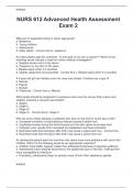 NURS 612 Advanced Health Assessment  Exam 2