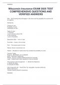 Wisconsin Insurance EXAM 2025 TEST  COMPREHENSIVE QUESTIONS AND  VERIFIED ANSWERS