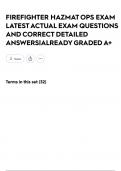 FIREFIGHTER HAZMAT OPS EXAM LATEST ACTUAL EXAM QUESTIONS AND CORRECT DETAILED ANSWERS&vert;ALREADY GRADED A&plus;