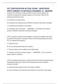 PCT CERTIFICATION ACTUAL EXAM &period; QUESTIONS WITH CORRECT & DETAILED ANSWERS&period; A&plus; GRADED&period;