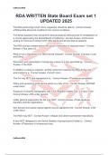 RDA WRITTEN State Board Exam set 1 UPDATED 2025