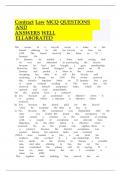 Contract Law MCQ QUESTIONS AND&Tab; ANSWERS WELL ELLABORATED&Tab;