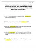 Texas food manager exam Questions and Answers 100&percnt; Solved