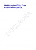 Washington Law&sol;Ethics Exam Questions And Answers