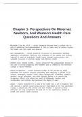 Chapter 1- Perspectives On Maternal&comma; Newborn&comma; And Women's Health Care Questions And Answers