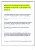Certified Diabetes Educator Exam &ndash; complete exam with accurate detailed answers