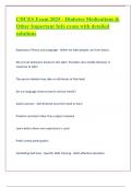 CDCES Exam 2025 - Diabetes Medications & Other Important Info exam with detailed solutions 