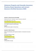 Arkansas Property and Casualty Insurance  Practice Exam Questions and correct Answers &lpar;Verified Answers&rpar; 2025