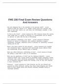 FMS 200 Final Exam Review Questions And Answers